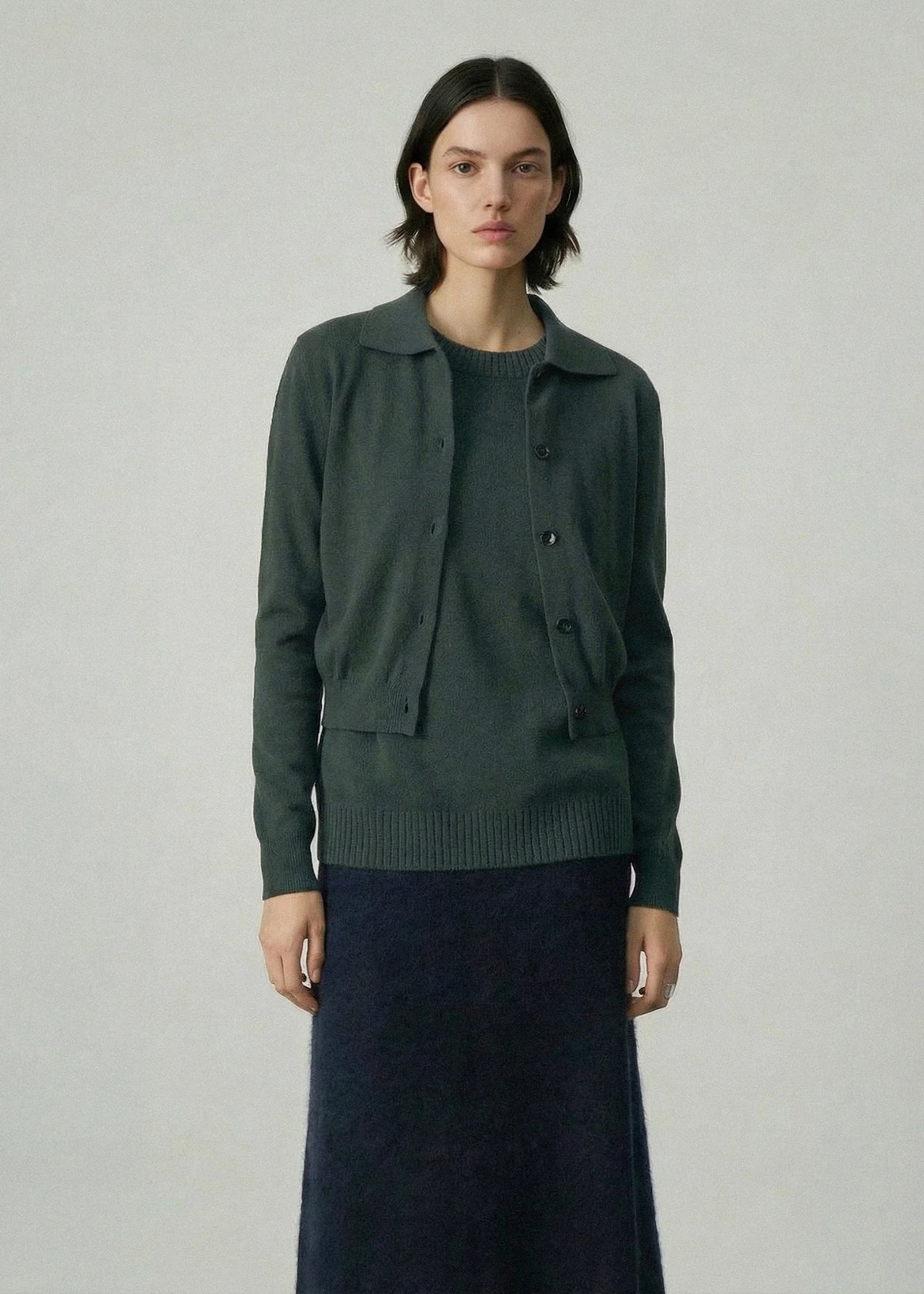 Aleger Cardigan Cashmere Blend Kale N.491