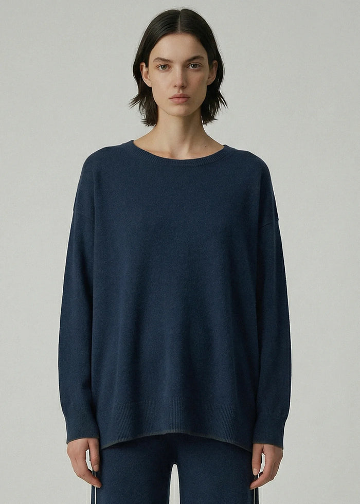 Aleger Sweater Cashmere Blend Storm Blue N.375