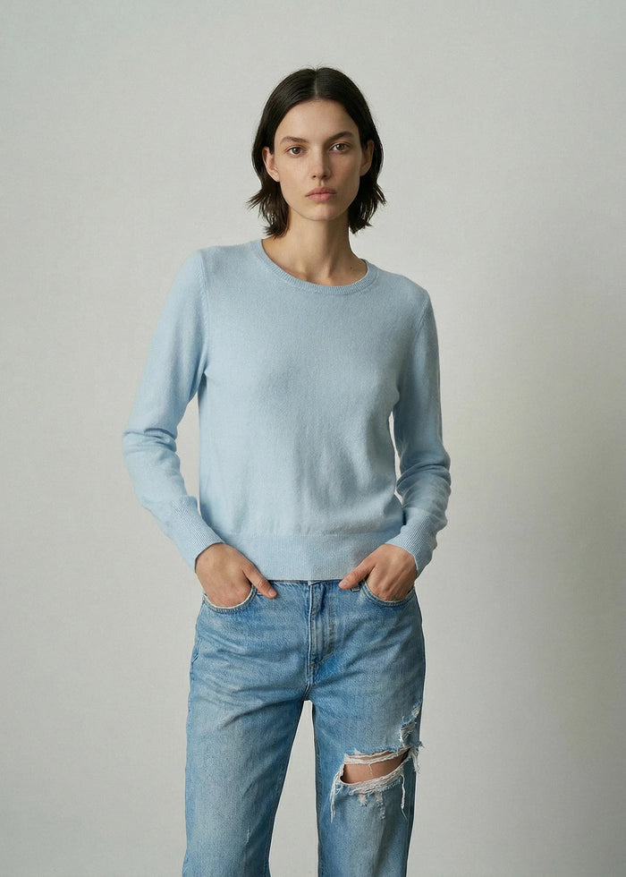 Aleger Jumper Classic Crew Whisper Blue N. 407
