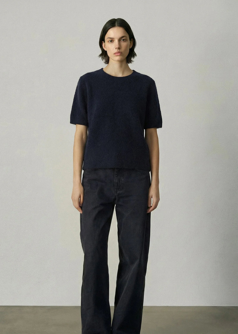 Aleger Jumper S/S Brushed Wool/Cashmere Ink N. 658