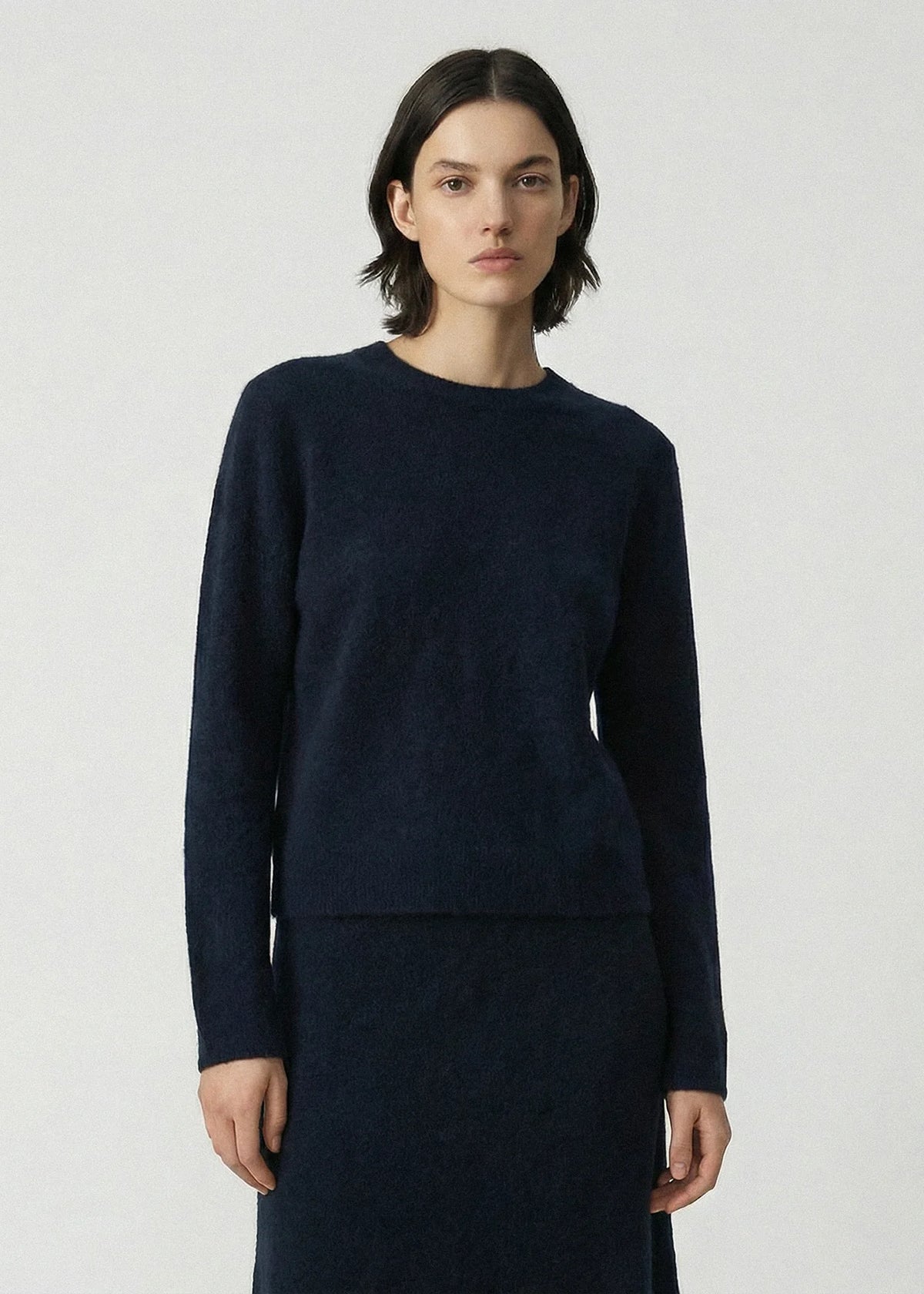 Aleger Jumper Brushed Wool/Cashmere L/S Ink 659