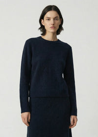 Aleger Jumper Brushed Wool/Cashmere L/S Ink 659