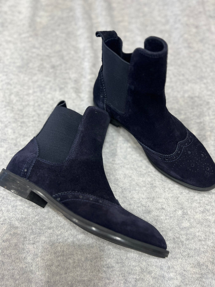 Sempre Di Navy Suede Chelsea Boot 9653