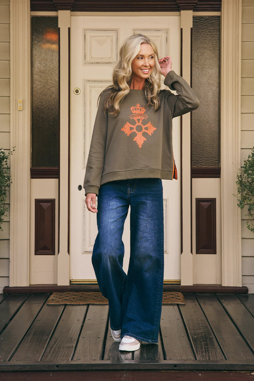Italian Star Sweatshirt Florentine Military/Orange ISWW2633