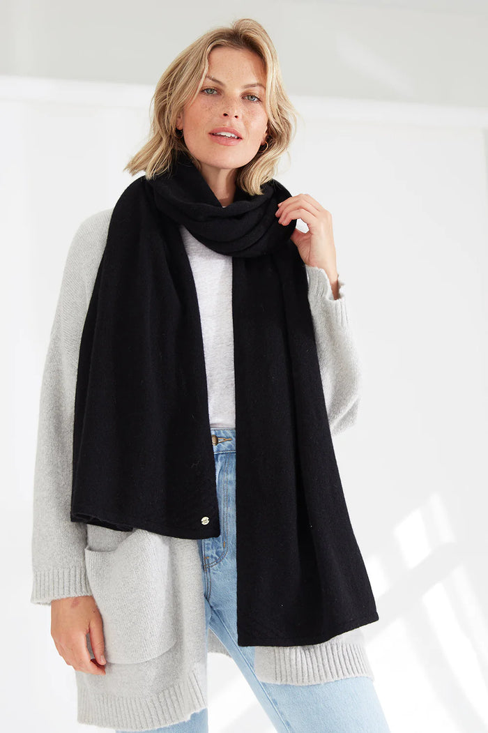 Mia Fratino Cashmere Travel Wrap Jet Black 20507