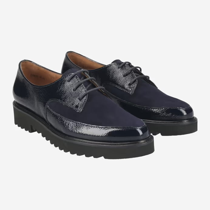 Paul Green Navy Patent/Suede Lace Up 1039-014