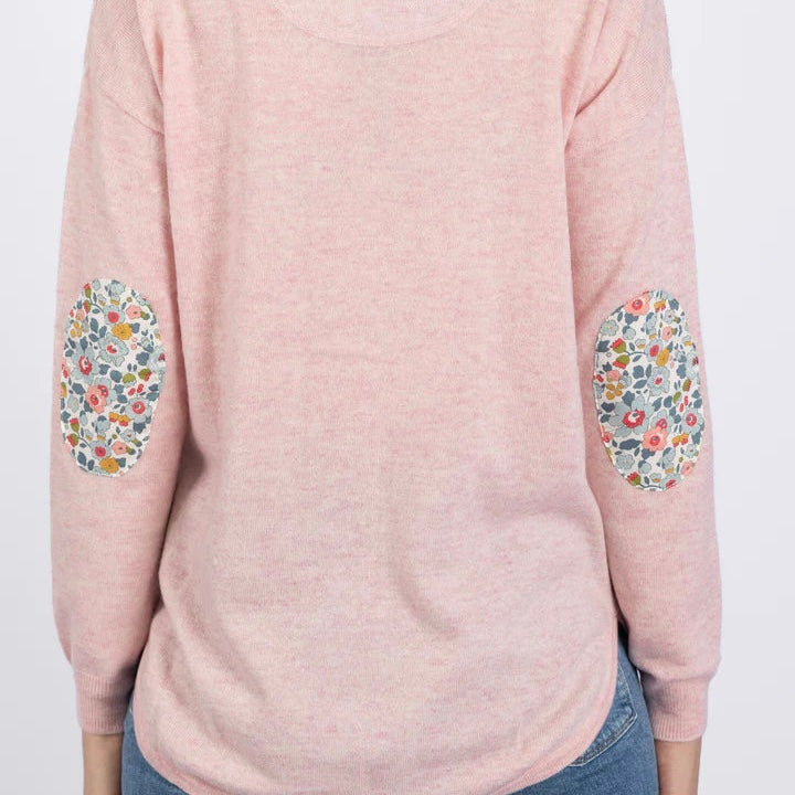 Bow And Arrow Pale Pink Swing Jumper with Liberty Patch