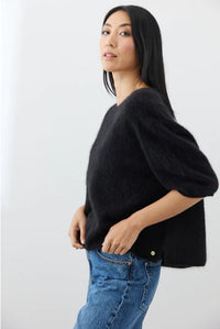 Mia Fratino Brushed Cashmere Erika T Jet Black 24021