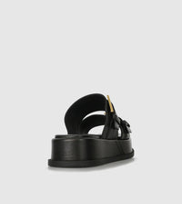 Beau Coops black slide with gold buckle 055-23506-RODU2