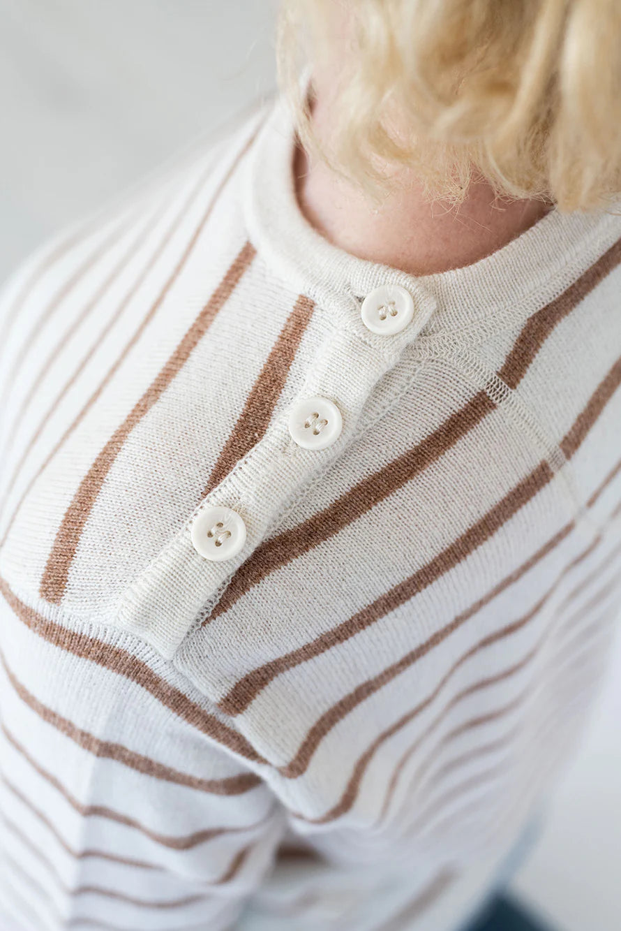 Bow and Arrow Breton Jumper White /Cinnamon