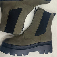 Paul Green Nubuck Military Boot with Front Zip 8030-024