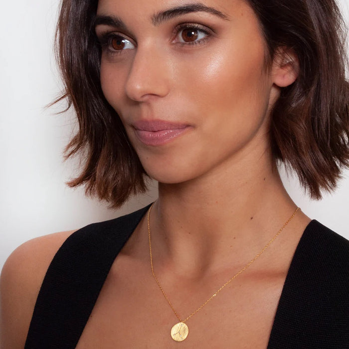 Zahar Cancer Gold Star Sign Necklace