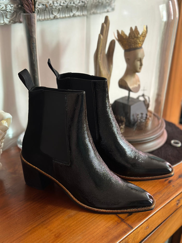 Beau Coops Ankle Boot Black Patent /Suede