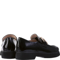 Hogl Black Patent Loafer with metal features 1615