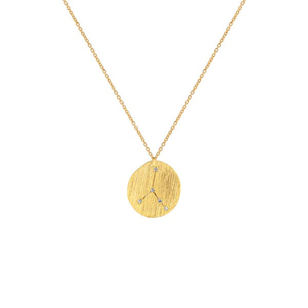 Zahar Cancer Gold Star Sign Necklace