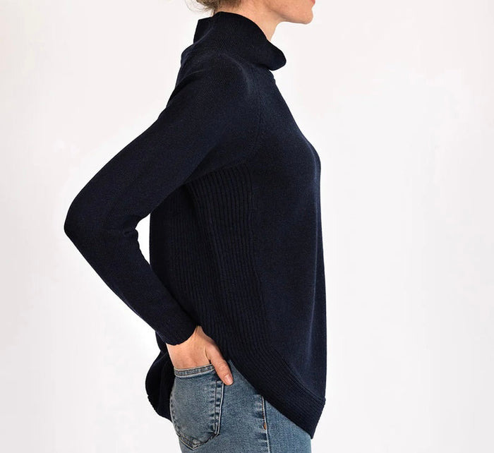 Bow and Arrow Funnel Neck Jumper Navy