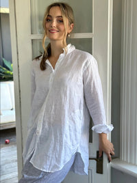 Frockk Sita Linen Shirt White