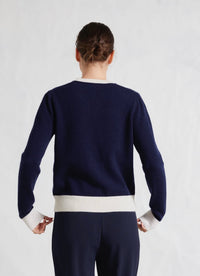 Ali Mandy Cashmere Blend Sweater Officer Navy