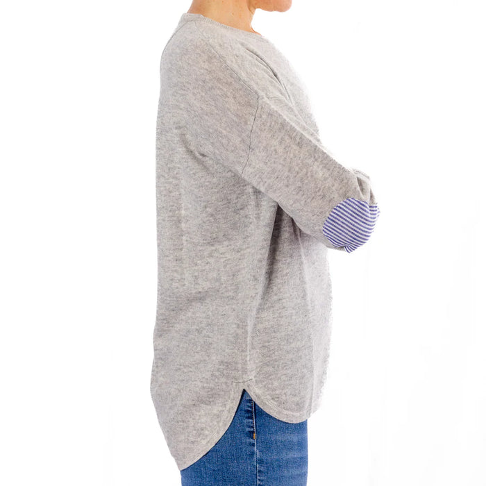 Bow and Arrow Grey Swing jumper with Stripe Patch