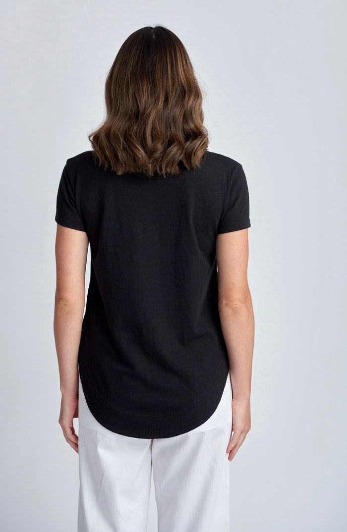 Cloth Paper Scissors Shaped S/S Hem Tee Black C1380
