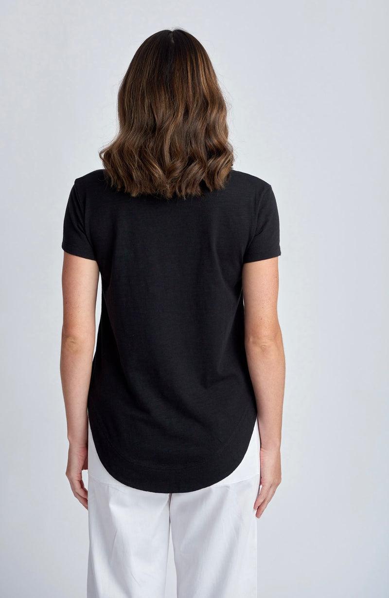 Cloth Paper Scissors Shaped S/S Hem Tee Black C1380