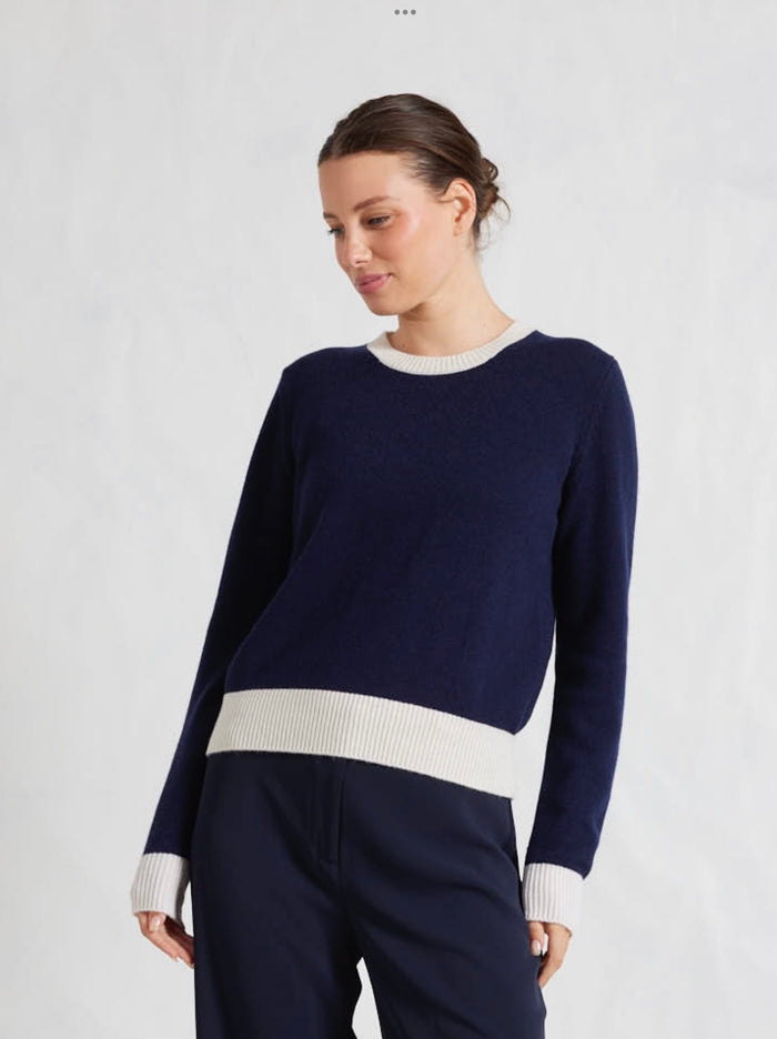 Ali Mandy Cashmere Blend Sweater Officer Navy