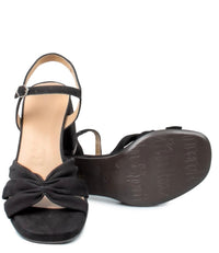 Wonders Black Suede Sandal F-8213