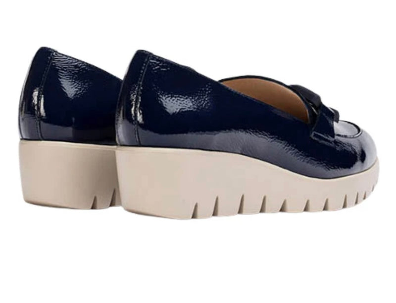 Wonders Navy Patent Loafer C-33311