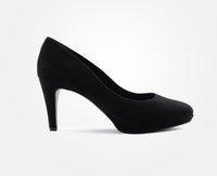 Paul Green Black Velvet Suede Heel 3836-004