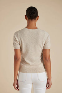 Alessandra Marcie S/S Cashmere Sweater Oatmeal