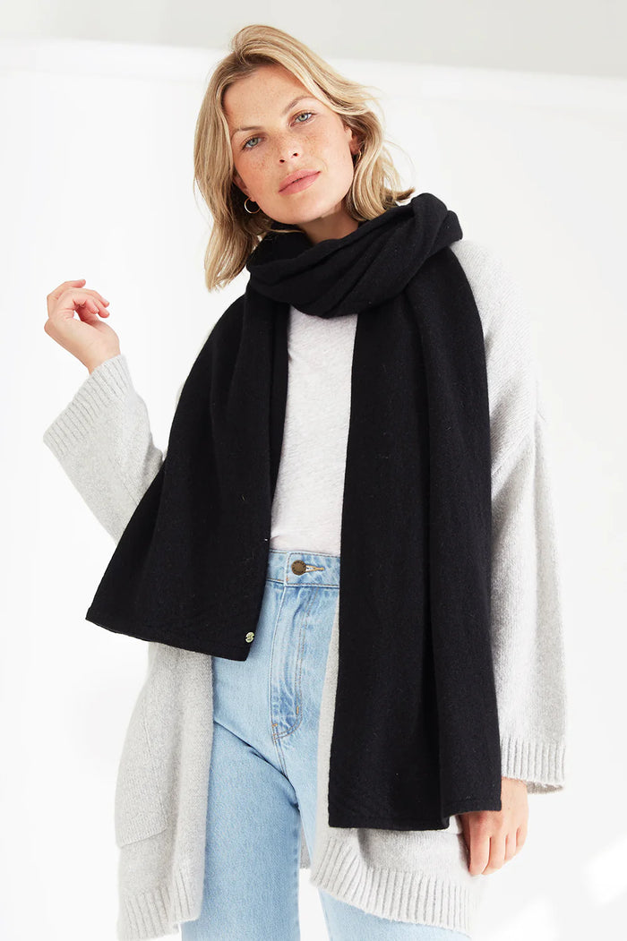 Mia Fratino Cashmere Travel Wrap Jet Black 20507