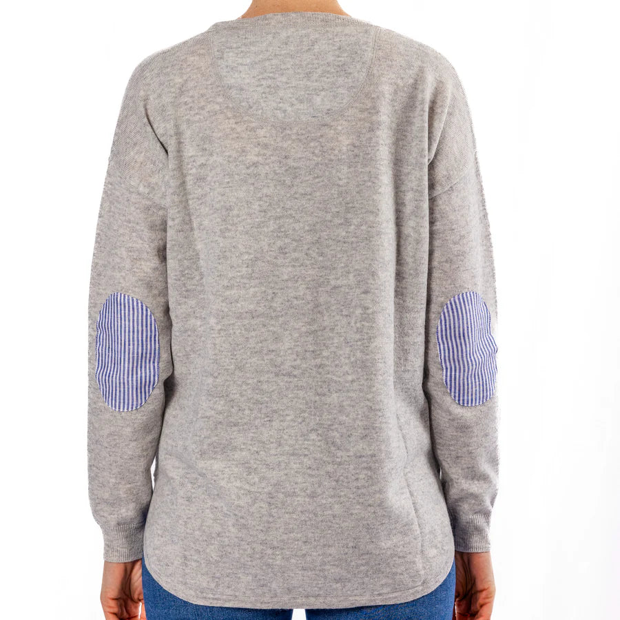 Bow and Arrow Grey Swing jumper with Stripe Patch