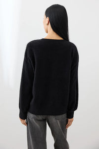 Mia Fratino  Brushed Cashmere Cyra Crew Jet 24023