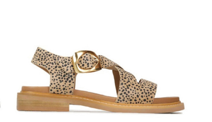 Eos Ornaments Tan/Cheetah Suede Sandal