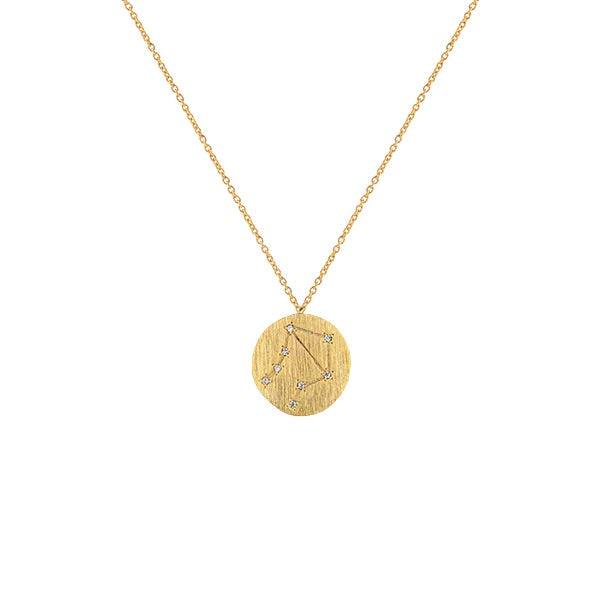 Libra Gold Star Sign Necklace