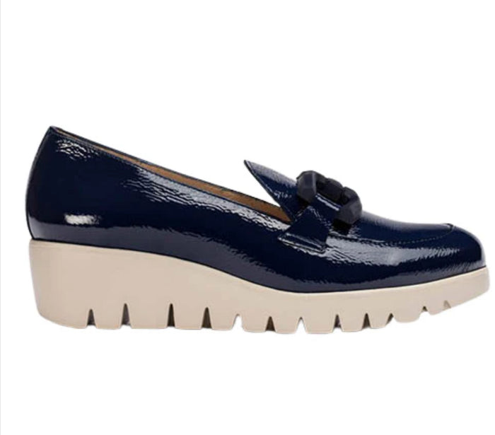 Wonders Navy Patent Loafer C-33311