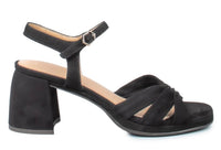 Wonders Black Suede Sandal F-8213