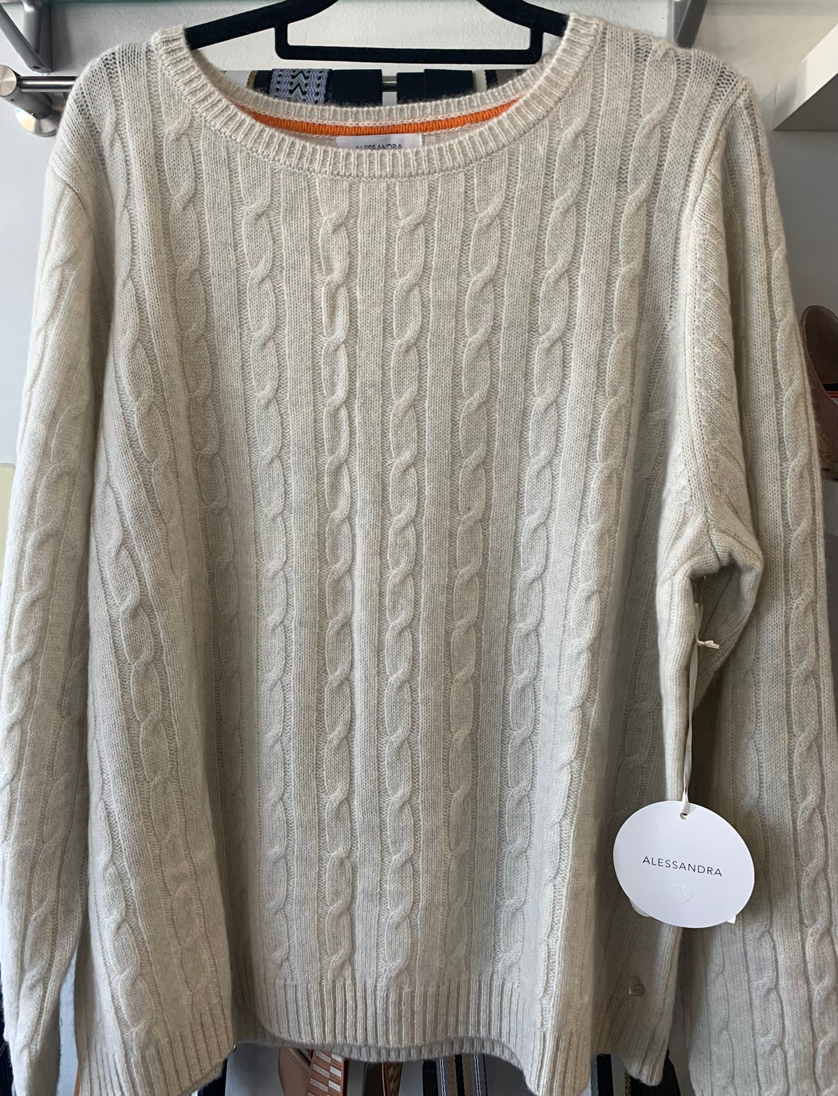 Alessandra Aspen Cashmere Cable Sweater Chiffon