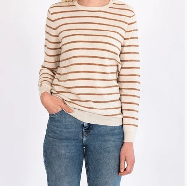 Bow and Arrow Breton Jumper White /Cinnamon