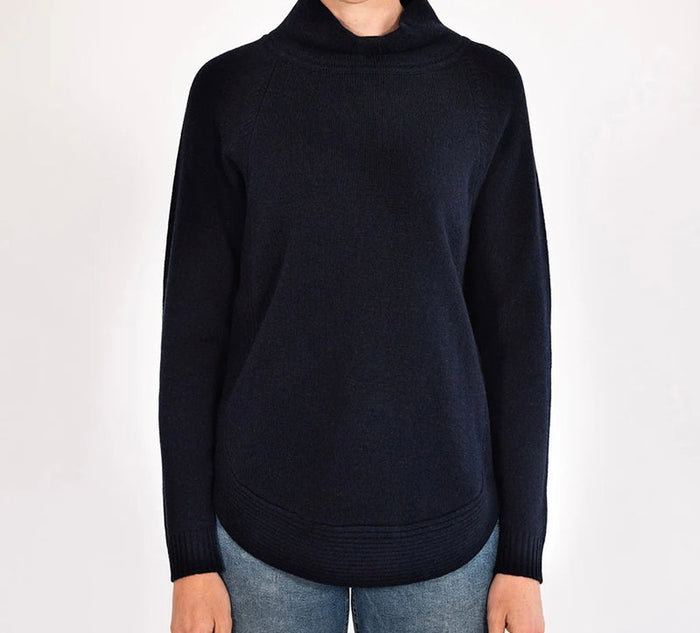 Bow and Arrow Funnel Neck Jumper Navy