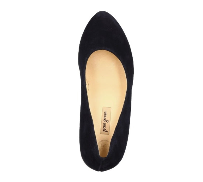 Paul Green Navy Platform Suede heel 2634-03