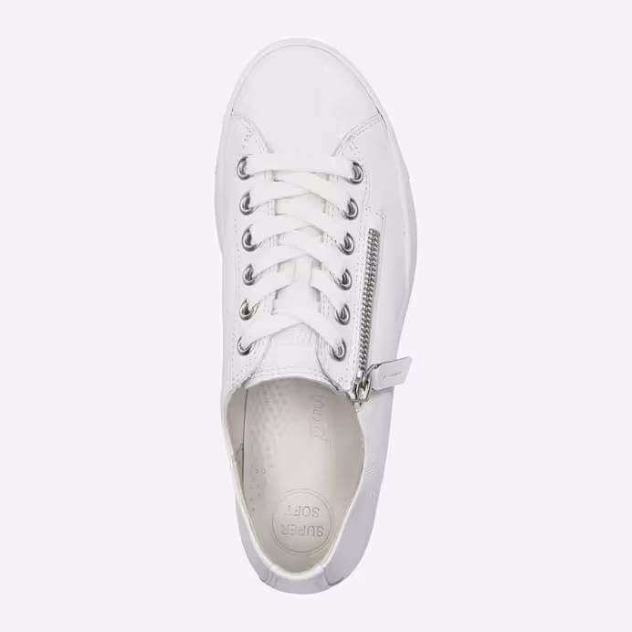 Paul Green White Sneaker / Silver Zip 5006-044