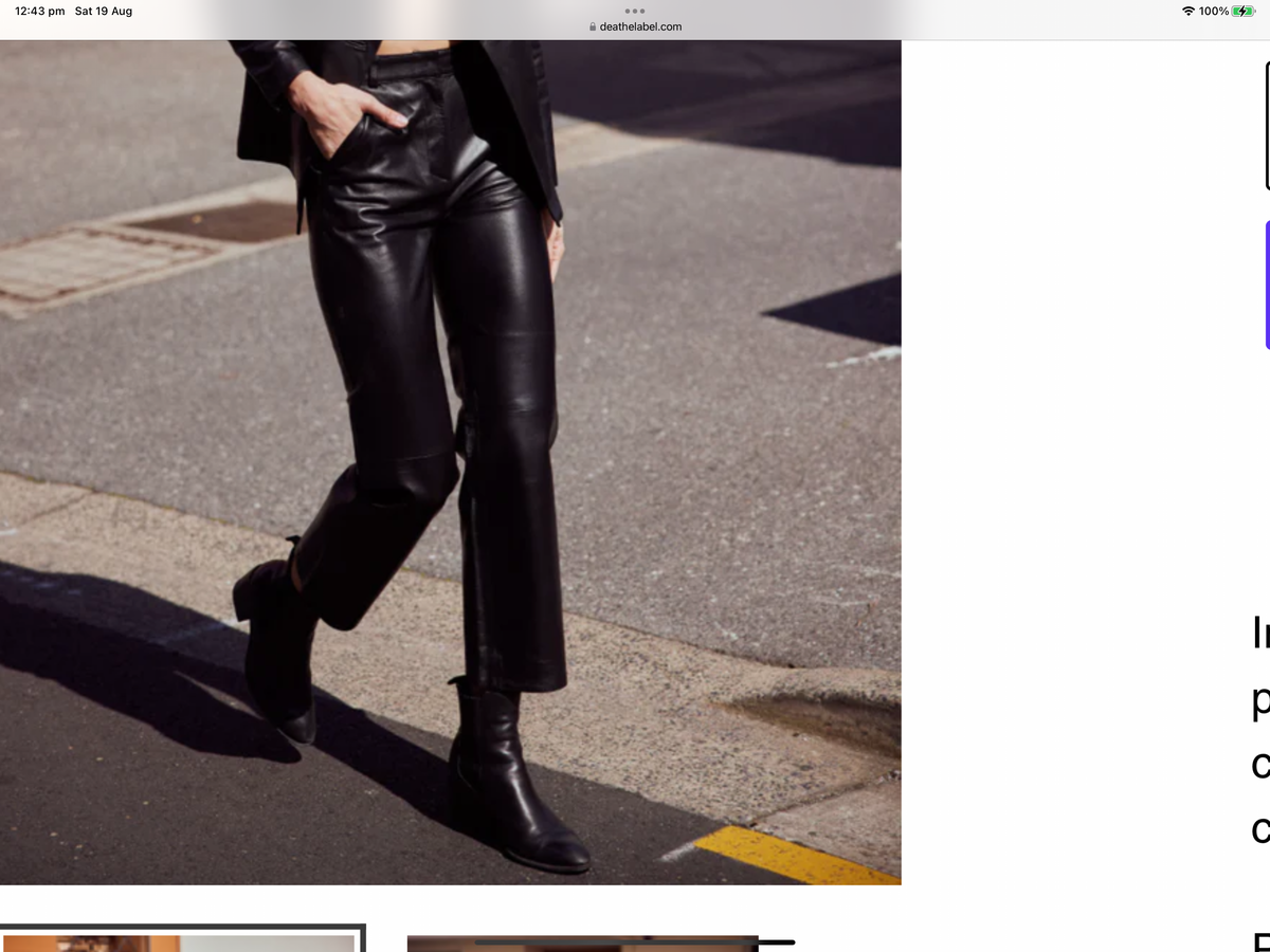 DEA Tailored Leather Pant Black
