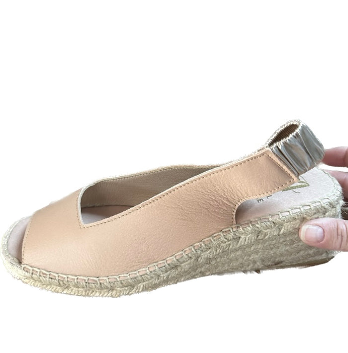 Juncal Aguirre Sling Back Wedge Nude