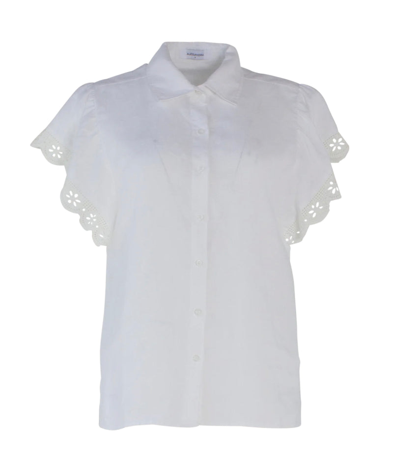 Alessandra Lara Linen Shirt White