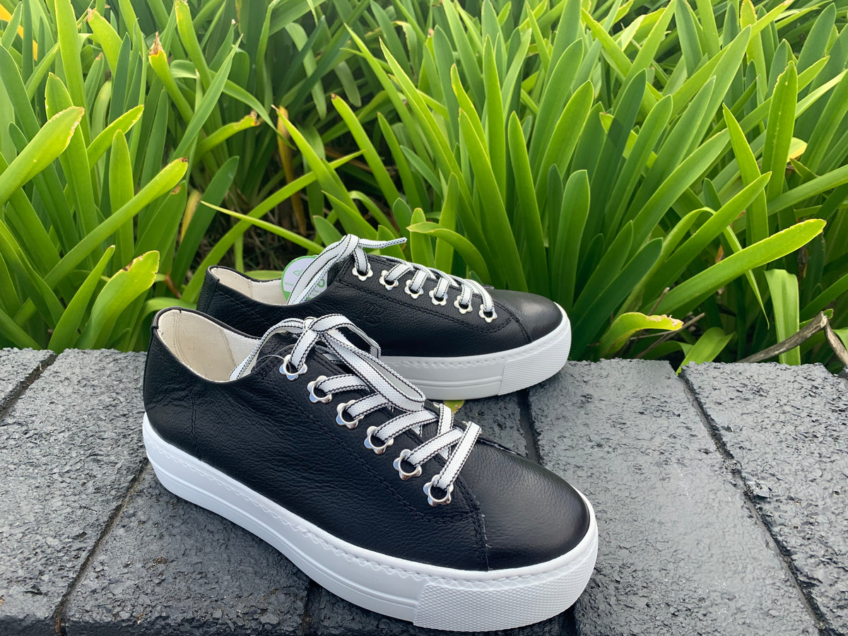 Paul Green Black Sneakers (black/white laces) 5113-03
