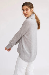 Mia Fratino Ribbed Roll Neck Foggy 16106