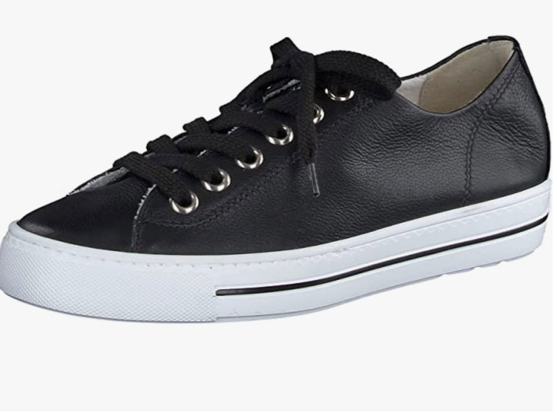 Paul Green Black Leather Sneaker 4704-228