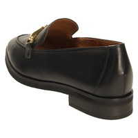 Paul Green Black Loafer with Gold Bar 2657-00
