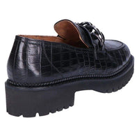 Paul Green Croco Black  Loafer with Chain Detail